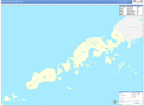 Aleutians East County Wall Map Basic Style